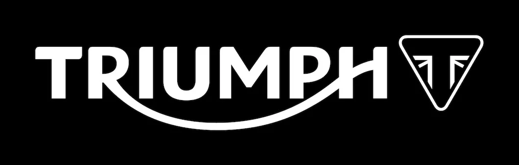 white Triumph logo on black background