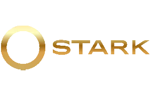 a logo with a circle - gold Stark logo